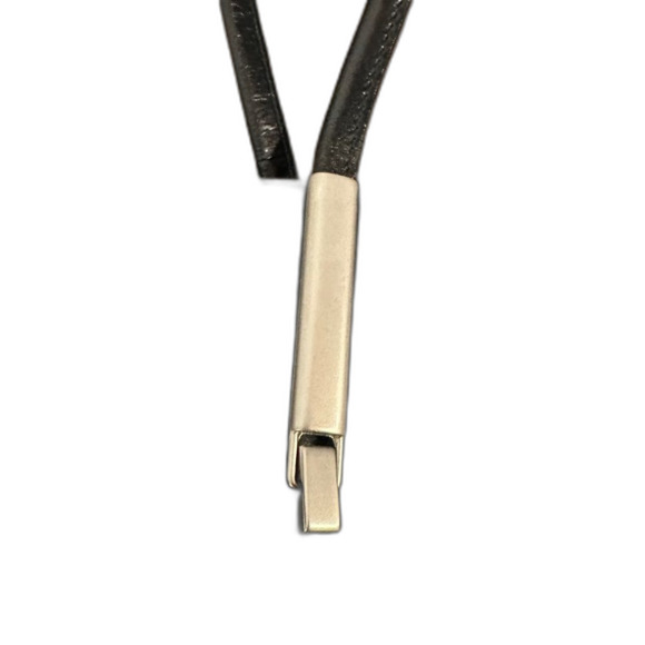 Solano Paris Black Leather Shoulder Bag with silver metal accents. - Picture 5 of 9